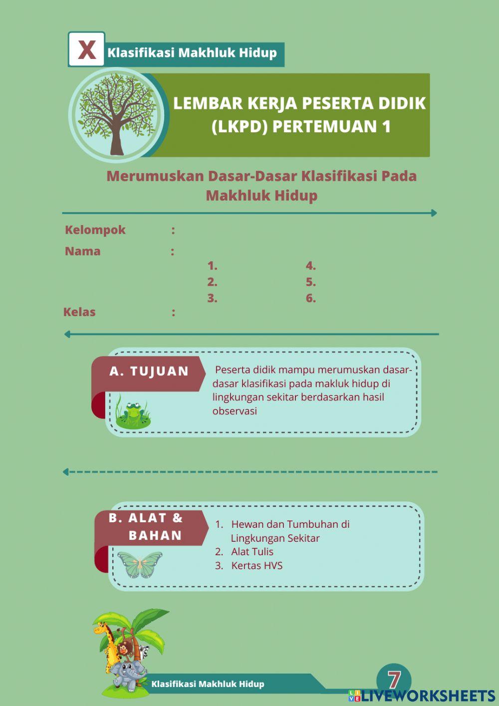 E-LKPD Klasifikasi Makhluk Hidup