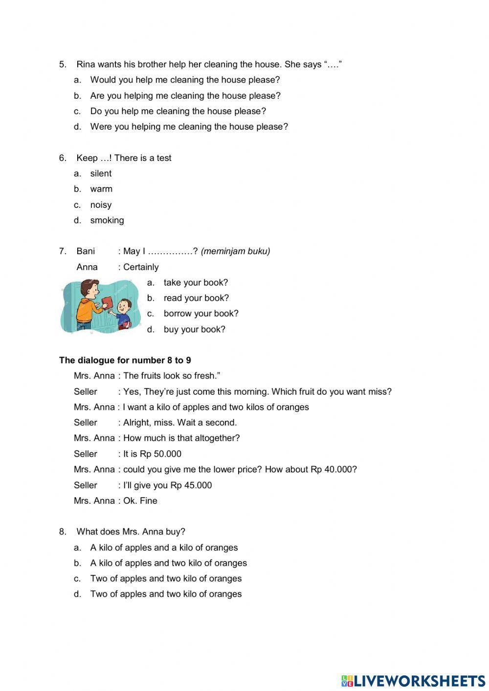 Latihan Ujian Sekolah Bahasa Inggris Kelas 6