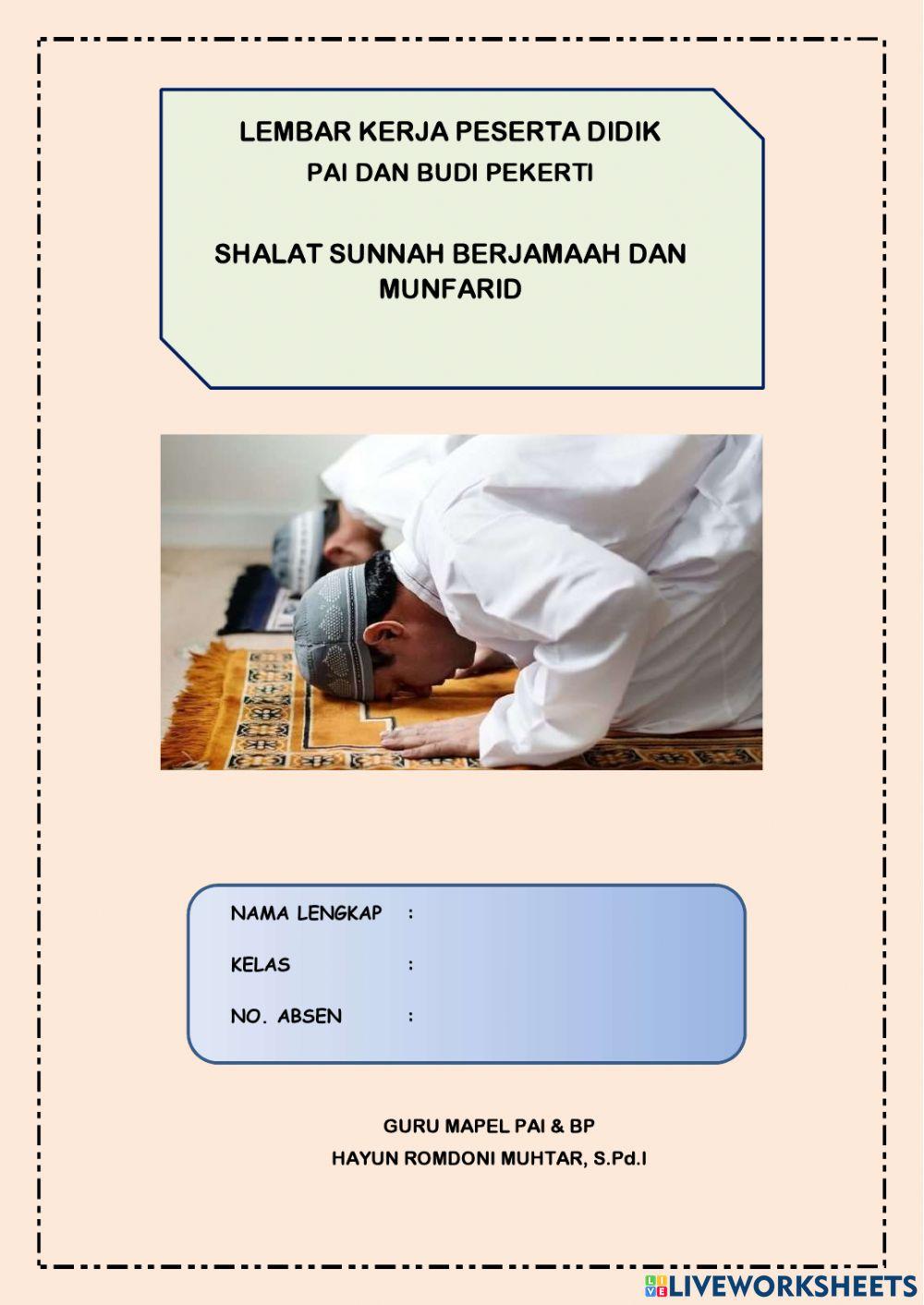 LKPD Shalat Sunnah Berjamaah dan Munfarid