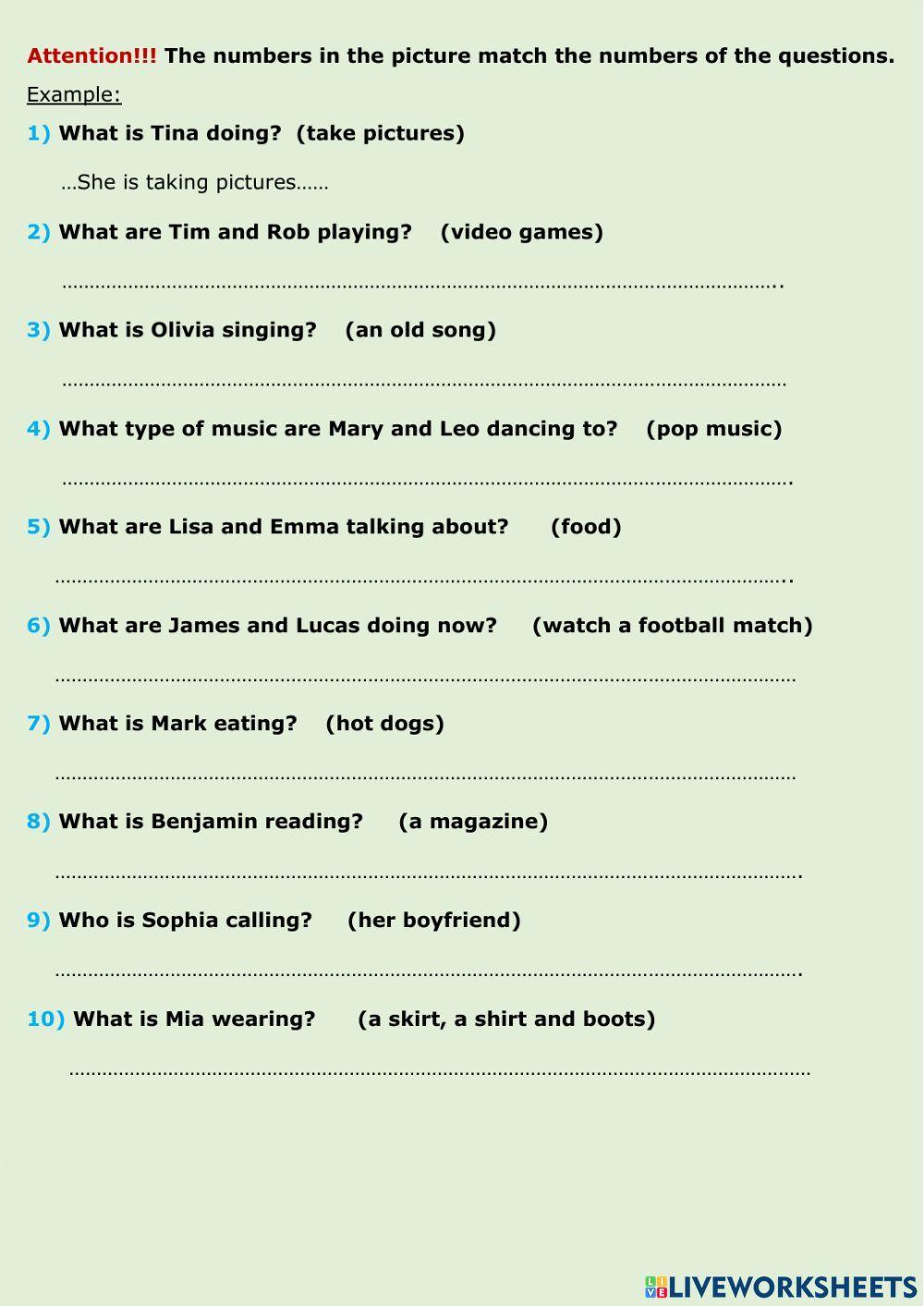 Questions in the Present Continuous