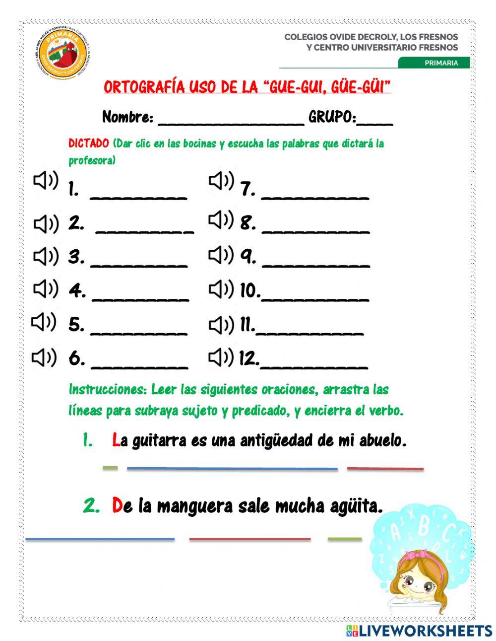 Palabras con gue-gui