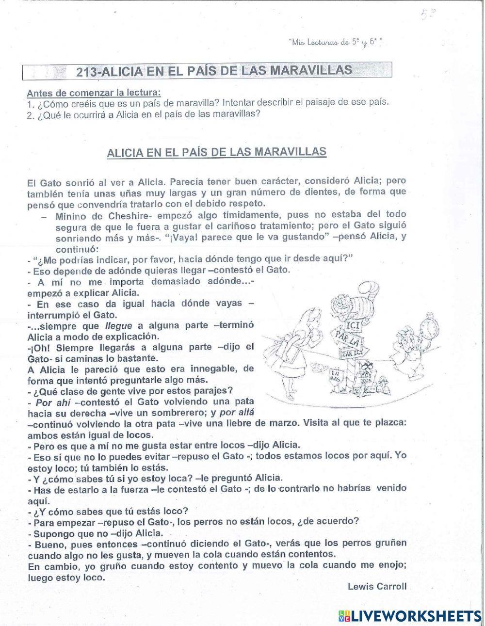 lectura de comprensión 5o