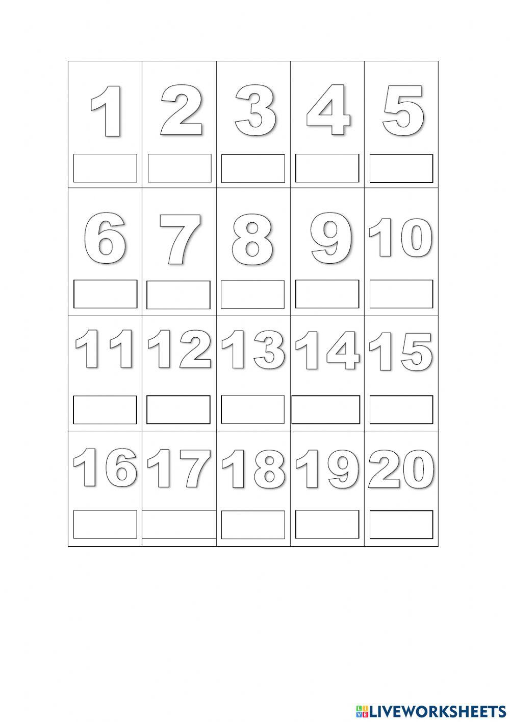 Numbers from 1 to 20