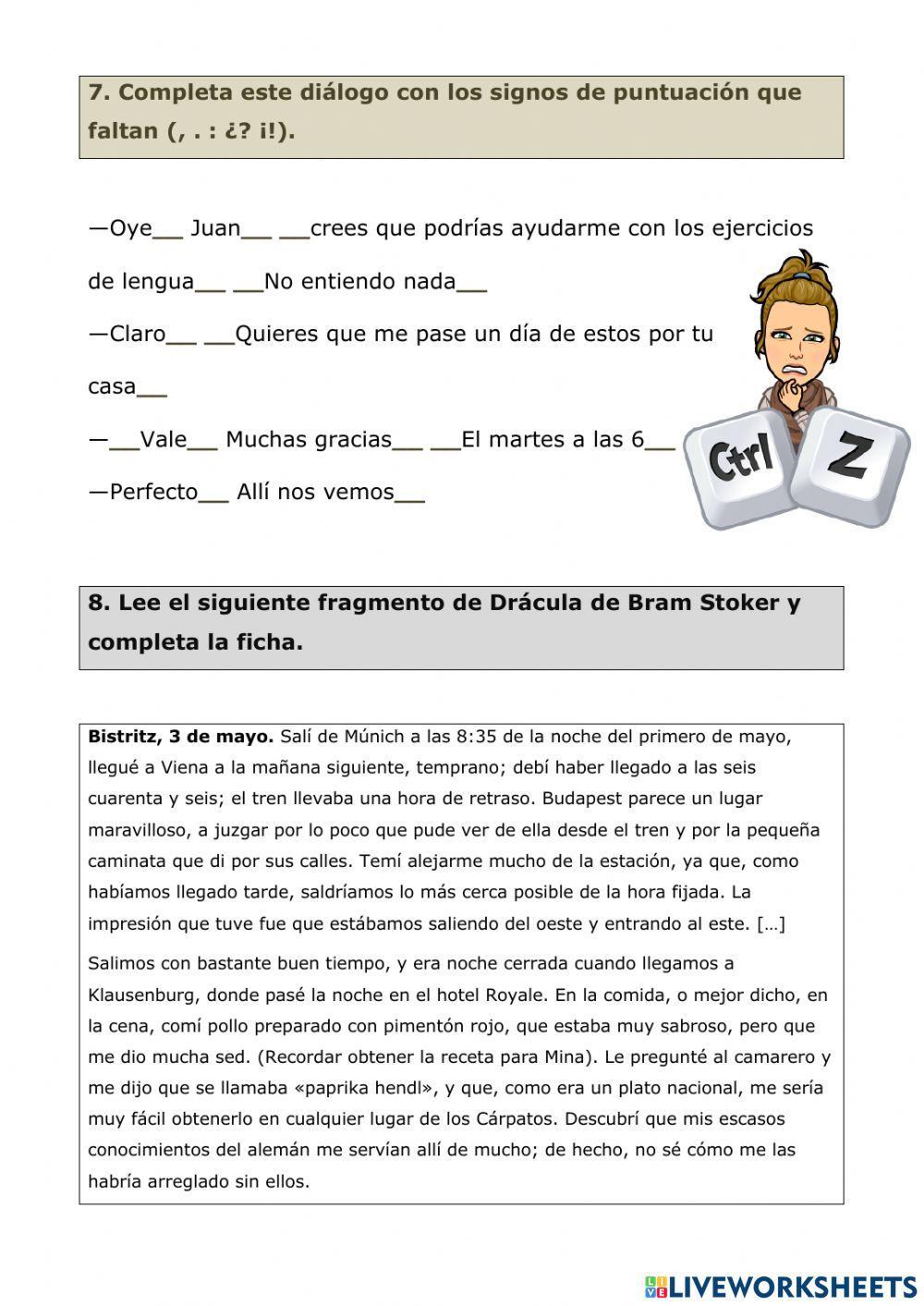 Formas verbales, signos ortográficos, oración activa y pasiva