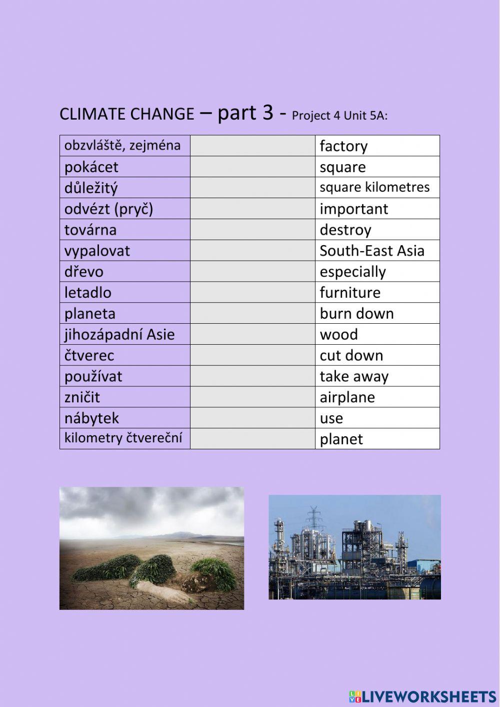 ANG 8 PROJECT 4 UNIT 5A - CLIMATE CHANGE - part3 - drag and drop