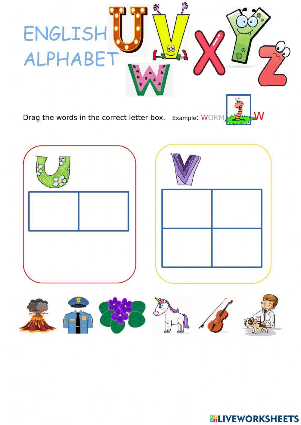 Alphabet uvwxyz Alphabet uvwxyz
