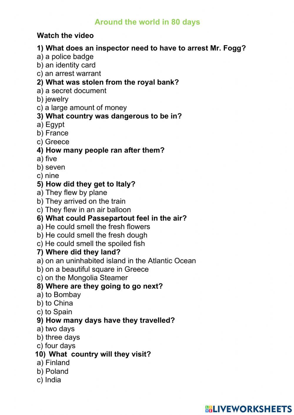 Around the world in 80 days part 2