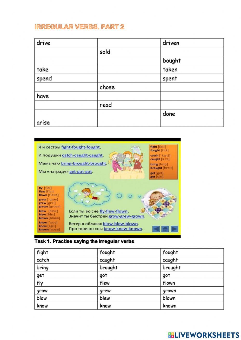 Past SImple Irregular verbs