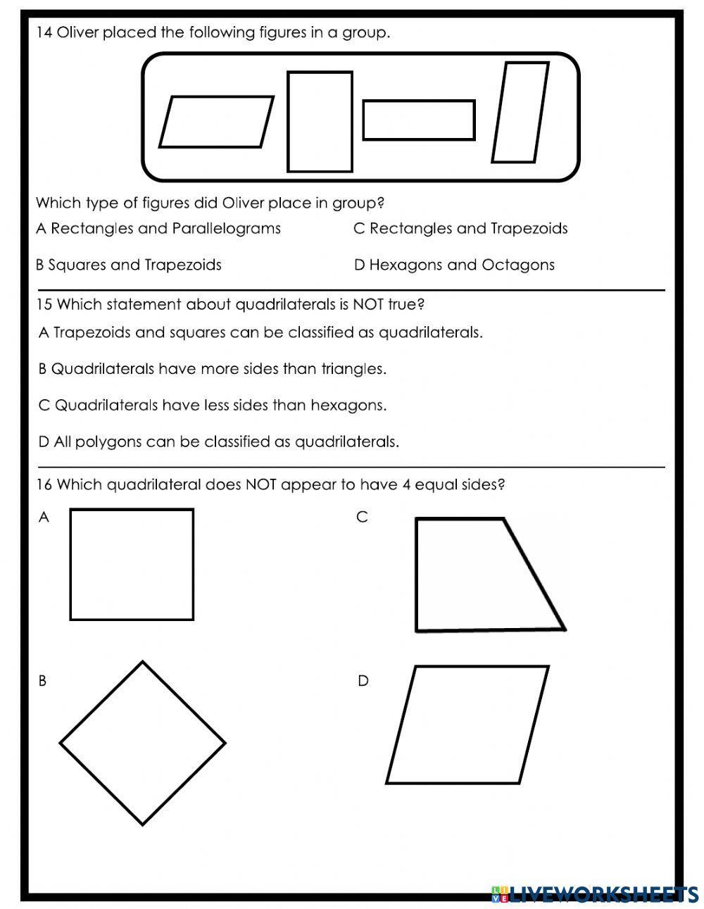 TEKS 3.6B Quadrilaterals Practice -2