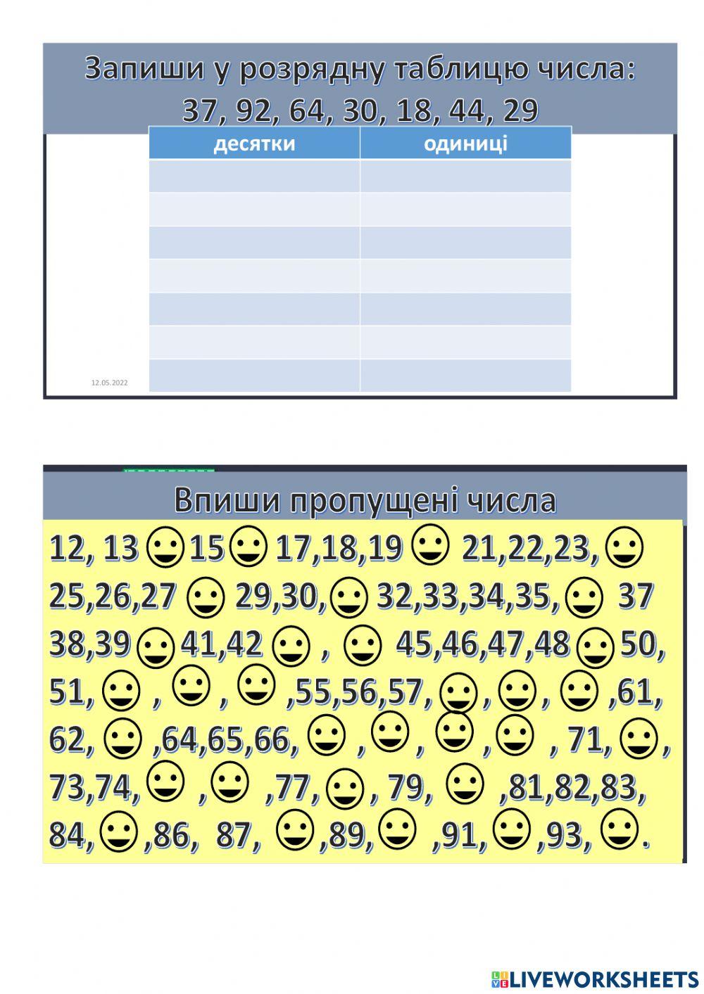 Двоцифрові числа