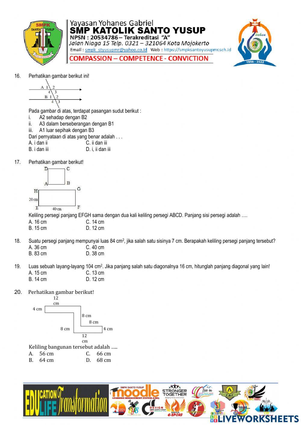 Latihan PAT Kelas VII