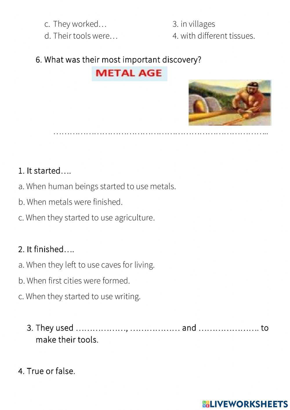 Neolithic and metal ages