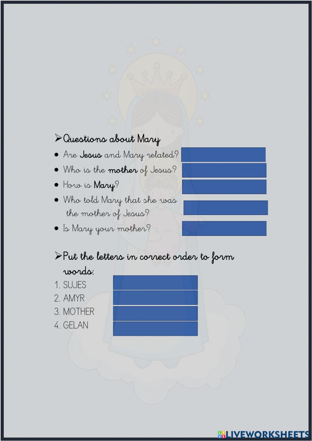 Mary the mother of Jesus