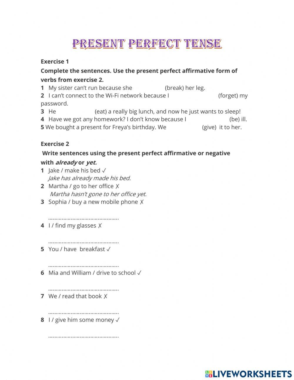 Present Perfect Tense