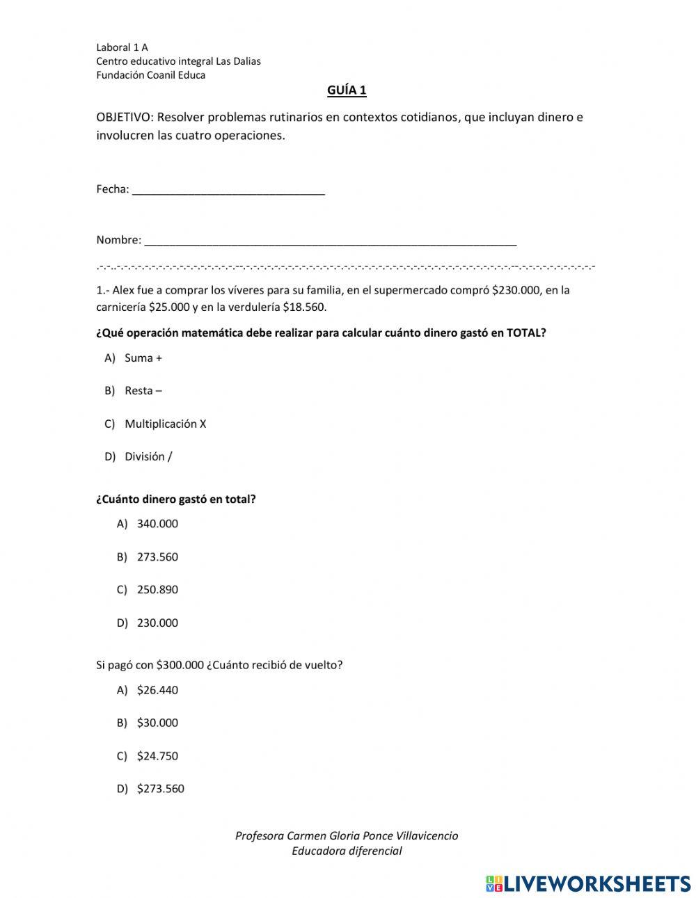 Resolución de situaciones problemáticas