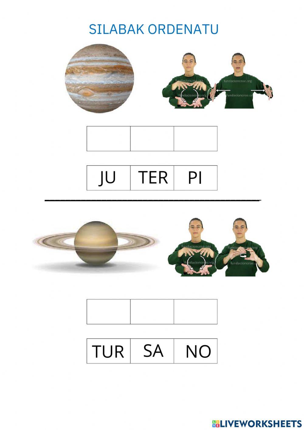 Silabak ordenatu-eguzki sistema-LSE