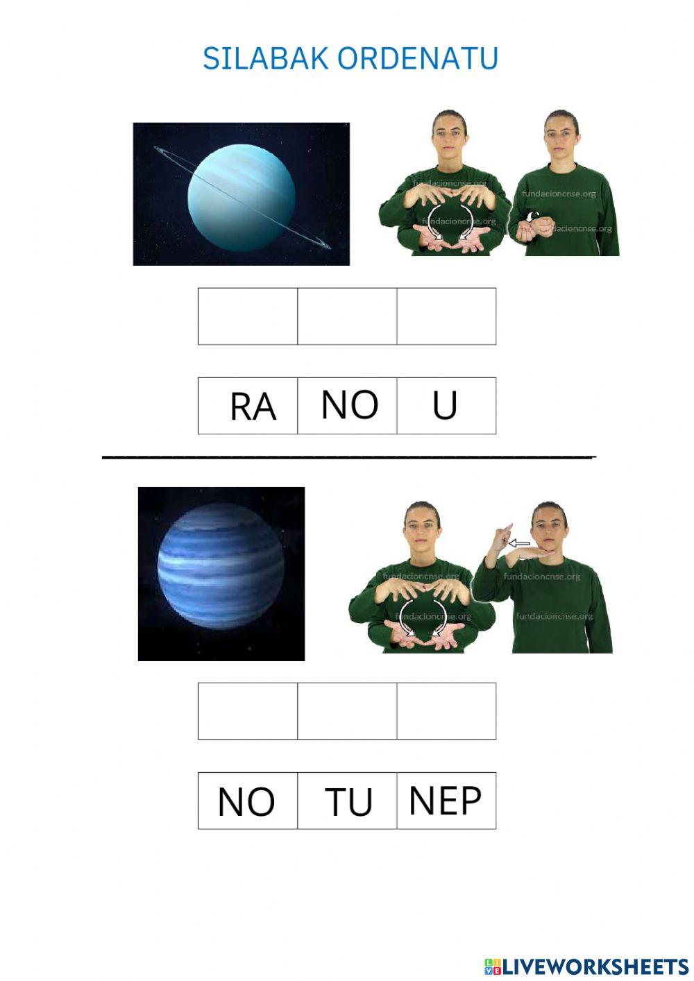 Silabak ordenatu-eguzki sistema-LSE