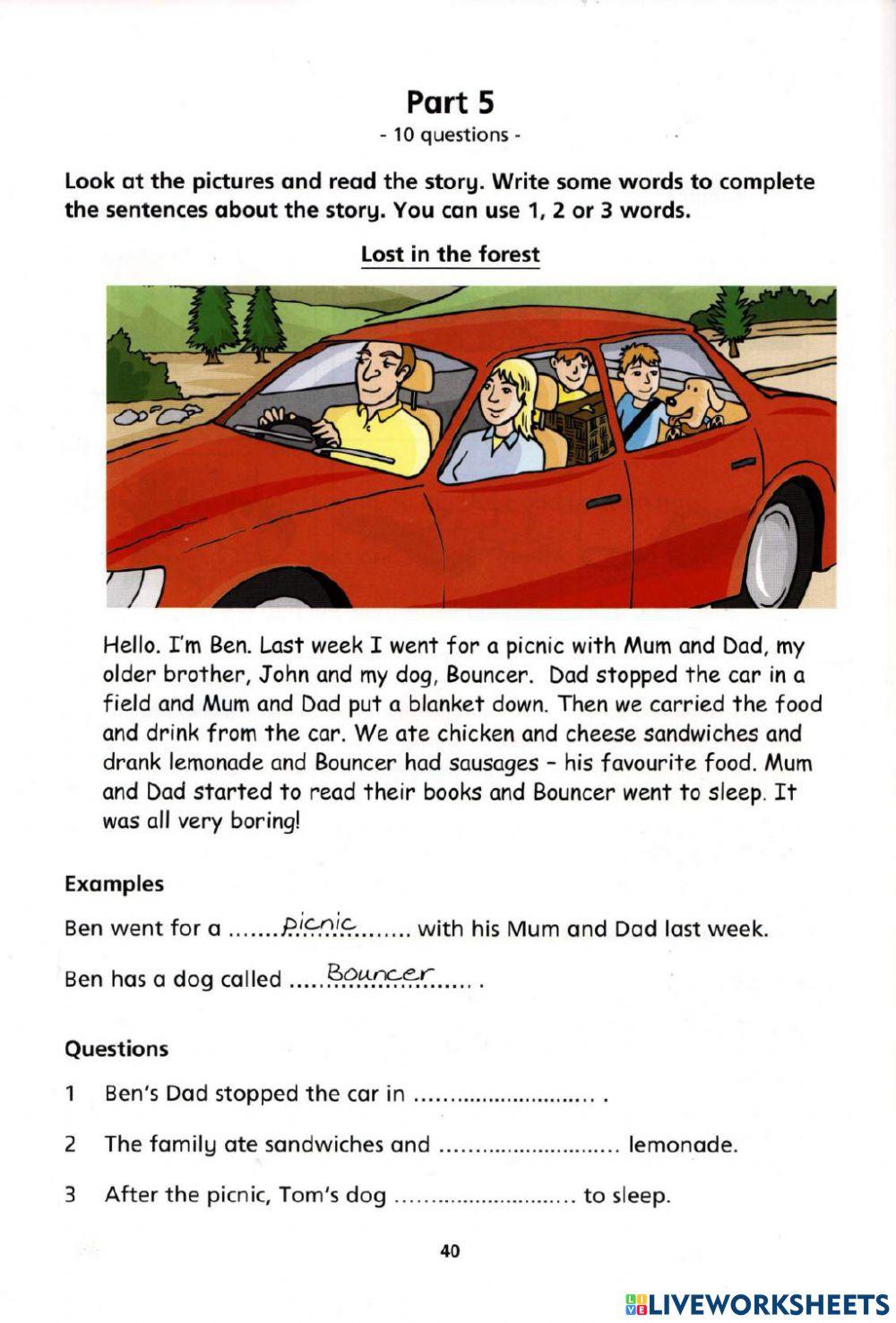 READING TEST    June 22  Kids 6th