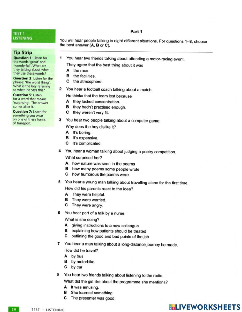 practice-test-1-listening-worksheet-live-worksheets