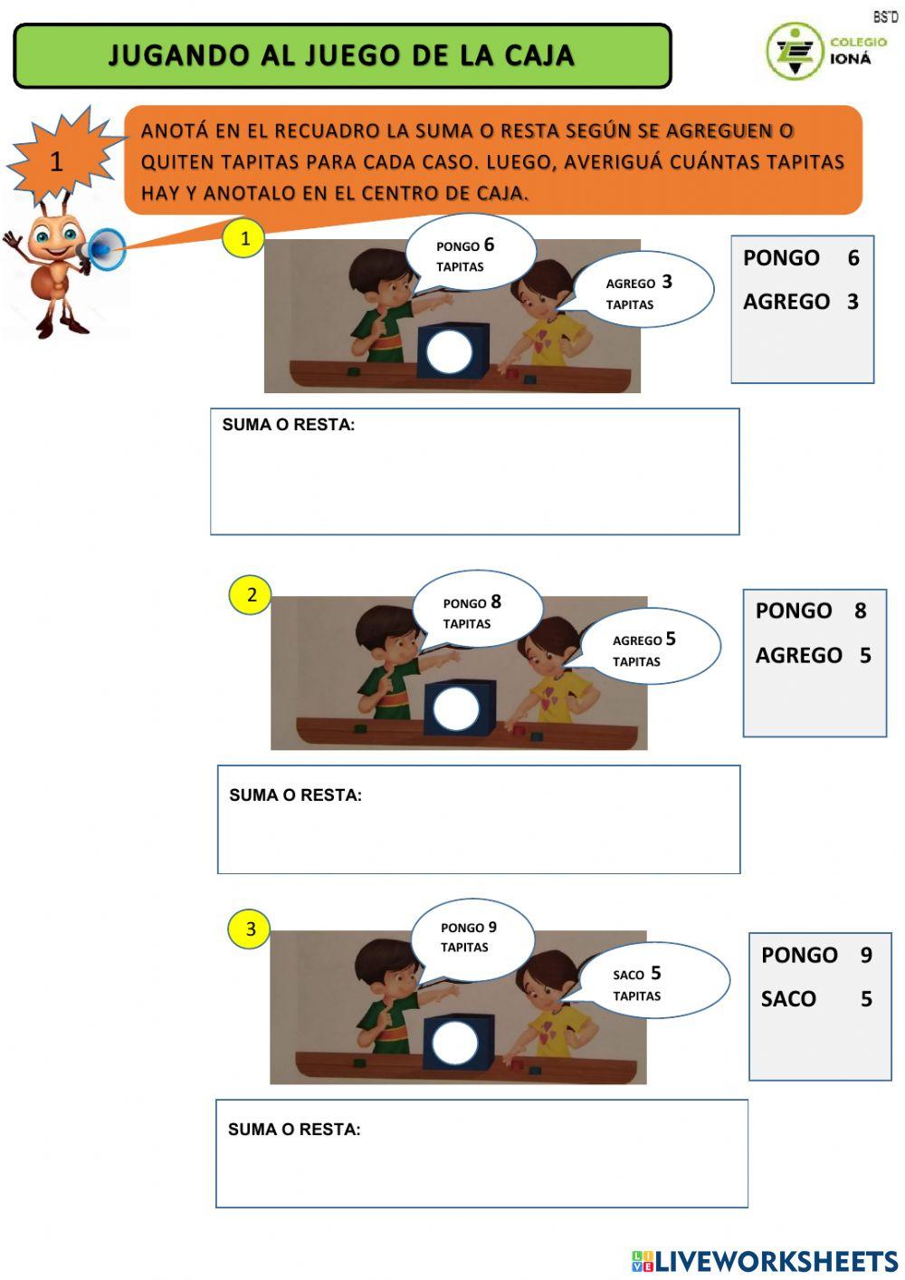 Juego de la caja con mensajes