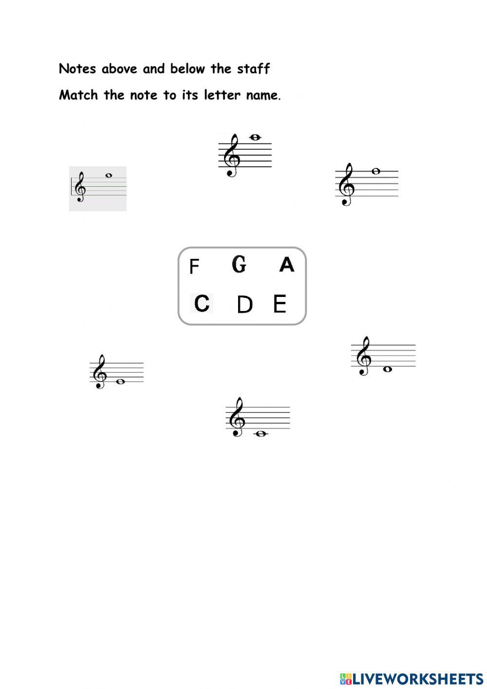 Music Notes Free Interactive Worksheets 2033097