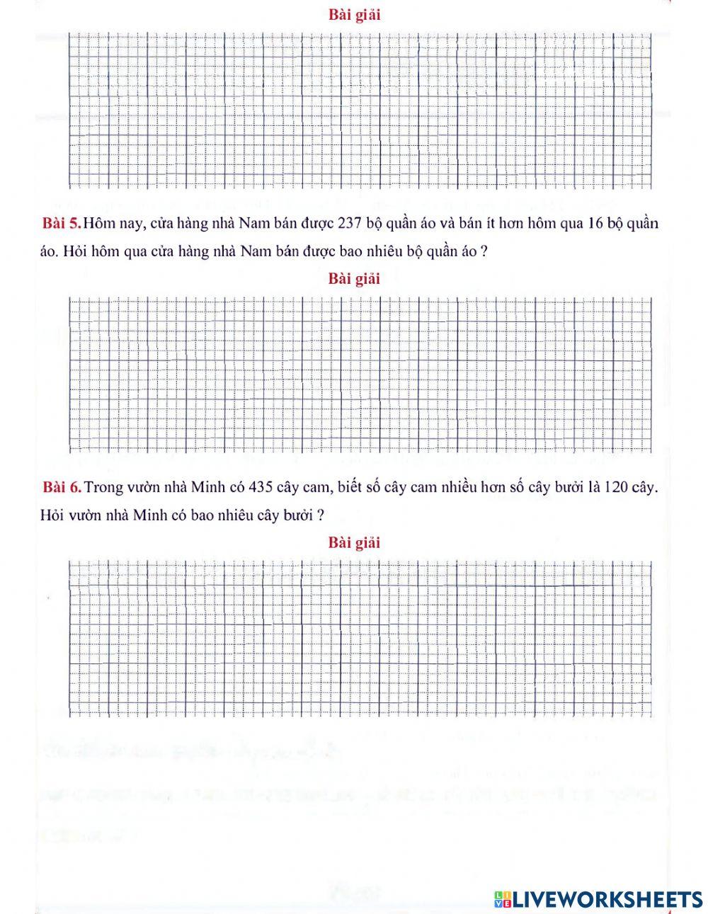 Toán 3 lên 4 - Dạng 7.1: So sánh 2 số hơn kém đơn vị