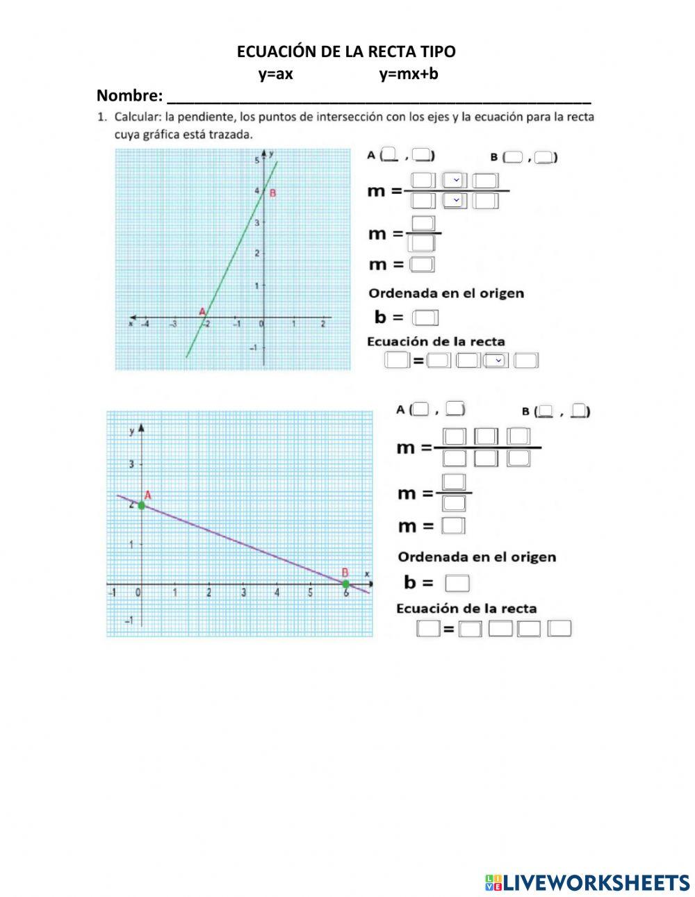 Ecuación de la recta