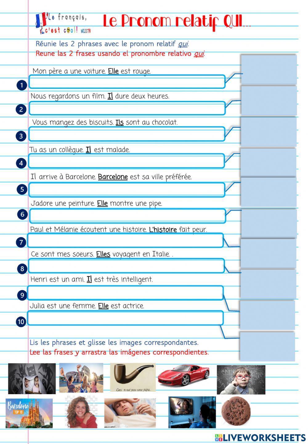 Le pronom relatif qui