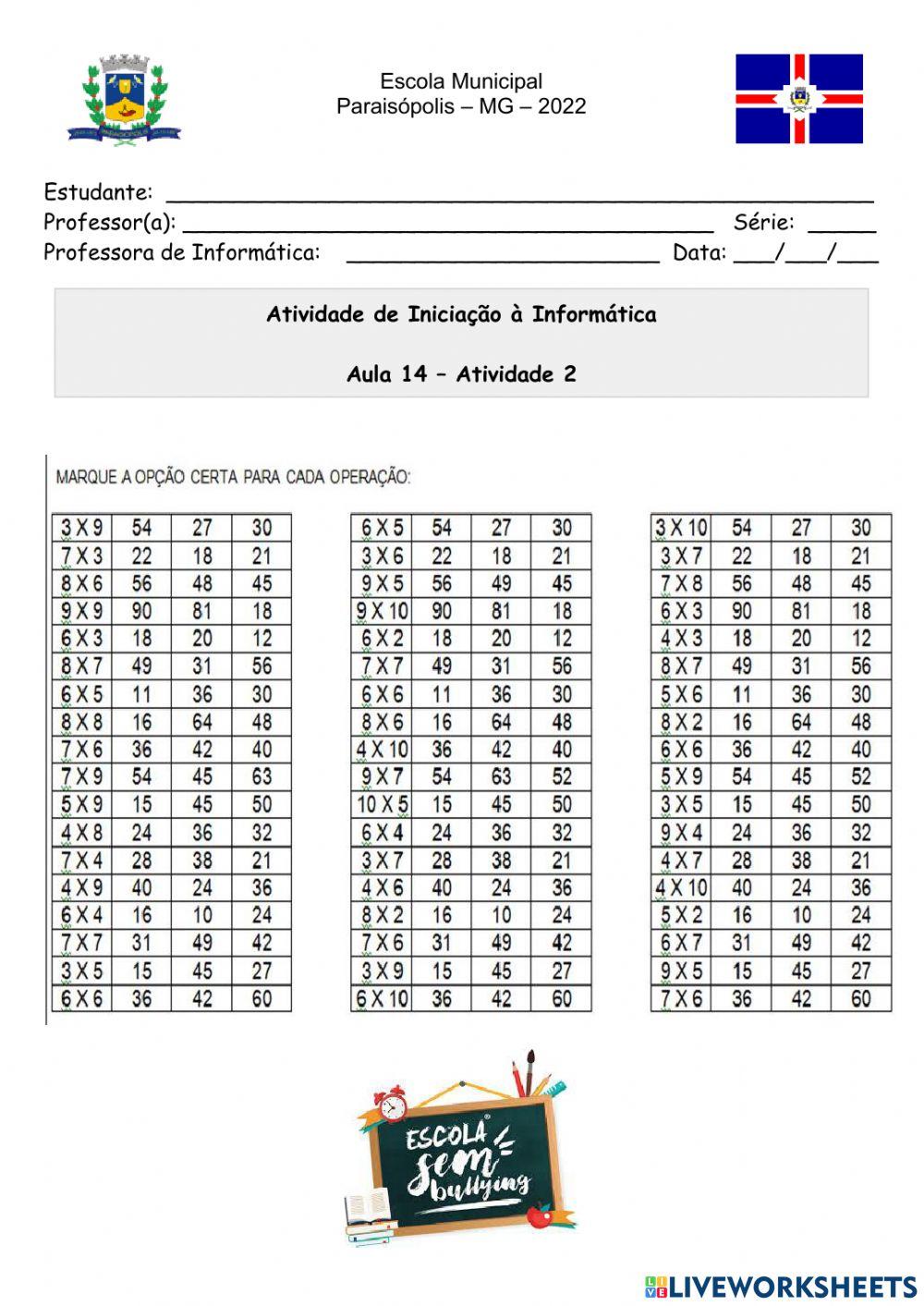 Atividade 14 - matemática