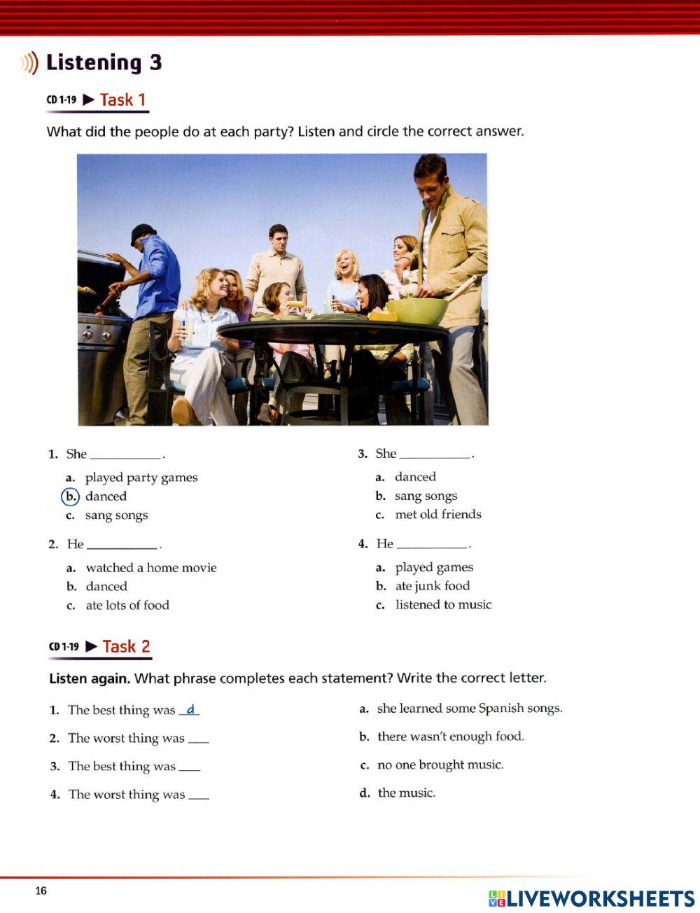 Unit 3 - Listening supplementary