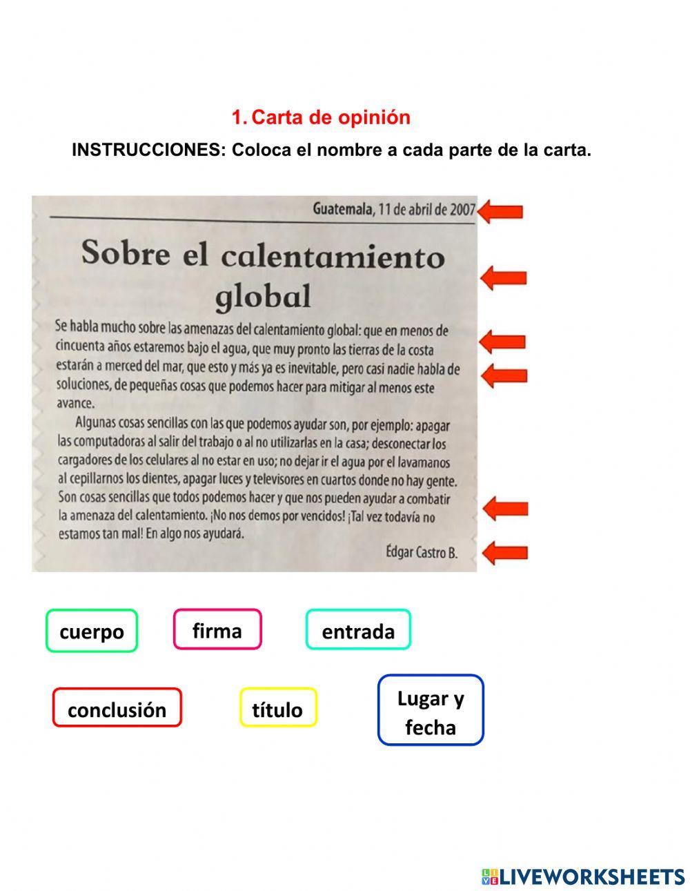 Carta de opinión