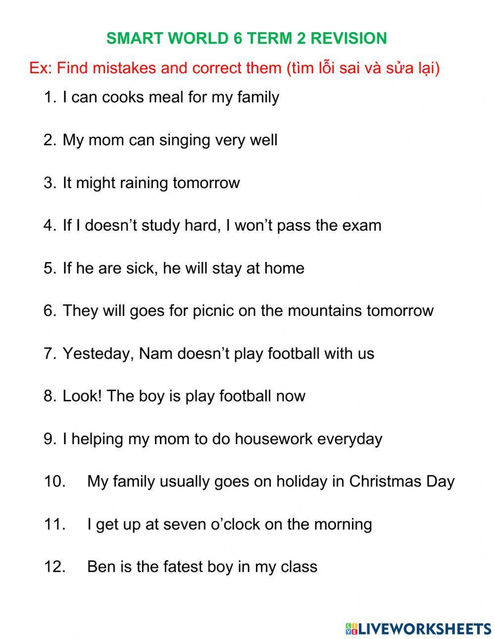 Smart world 6 term 2 revision