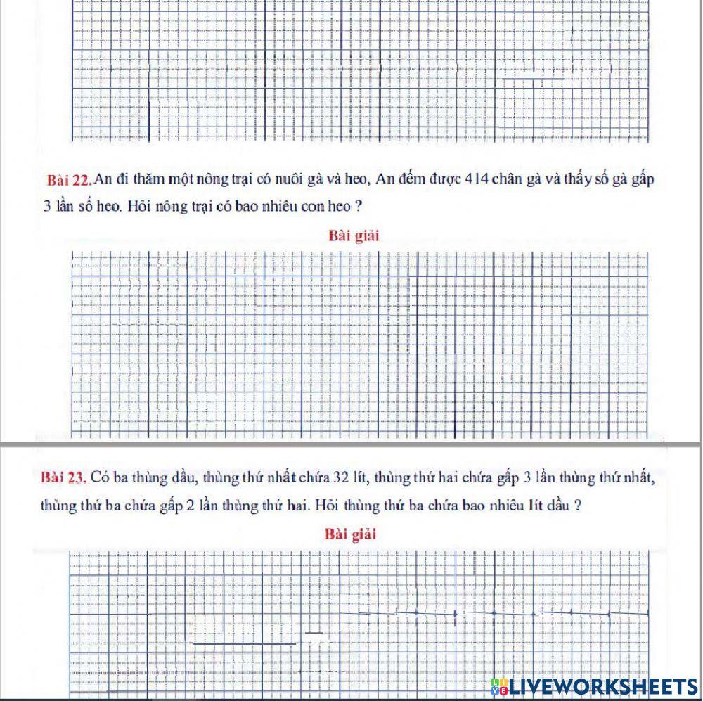 Toán 3 lên 4 - Dạng 7.3: Toán gấp lên, giảm đi một số lần