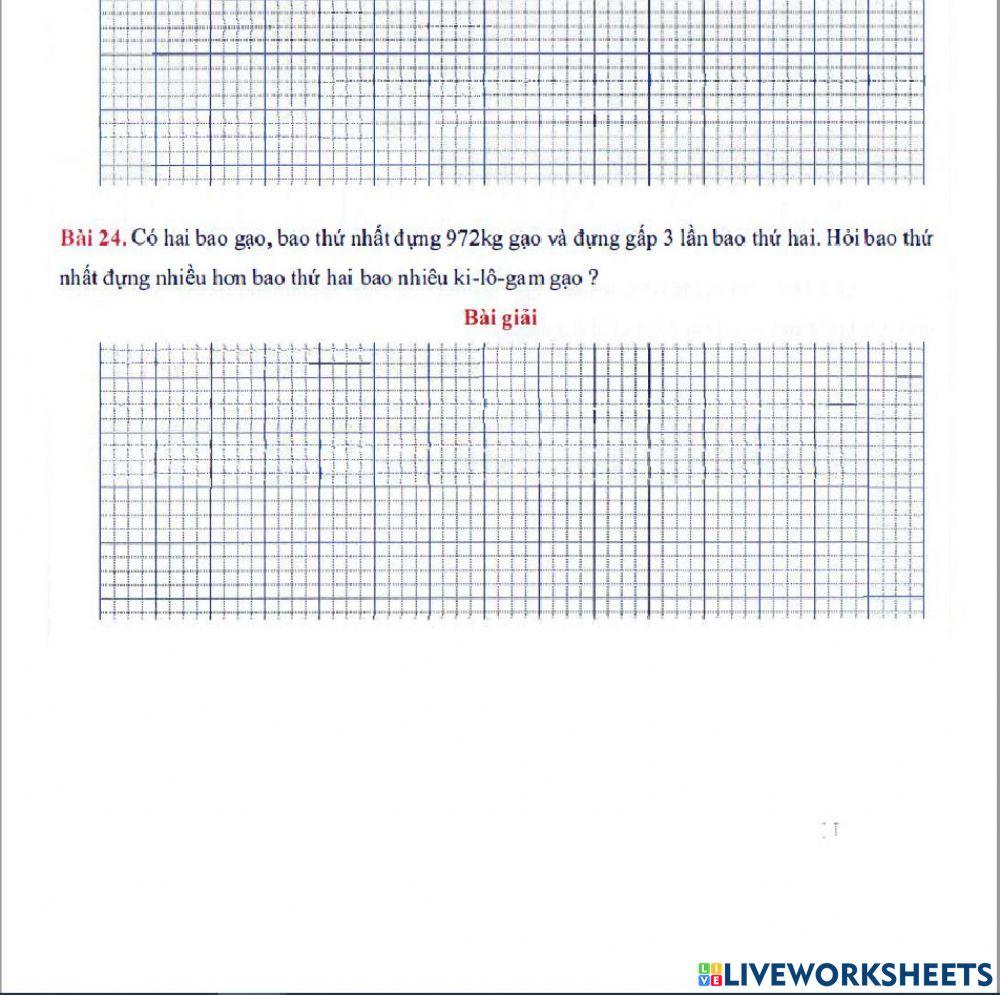 Toán 3 lên 4 - Dạng 7.3: Toán gấp lên, giảm đi một số lần