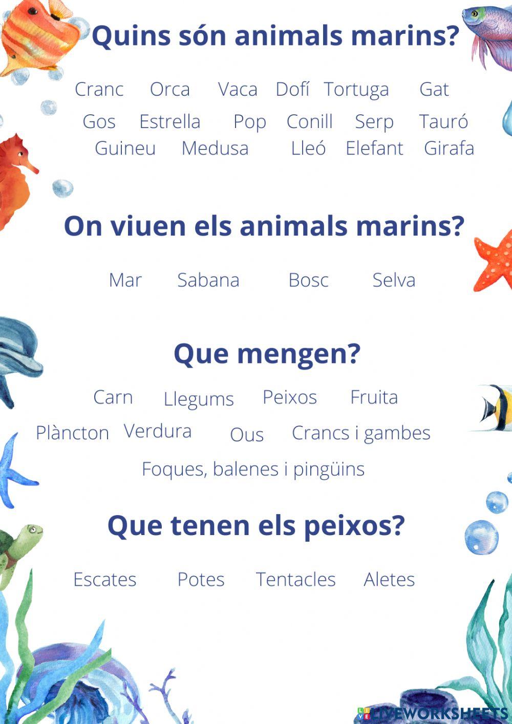Animals marins
