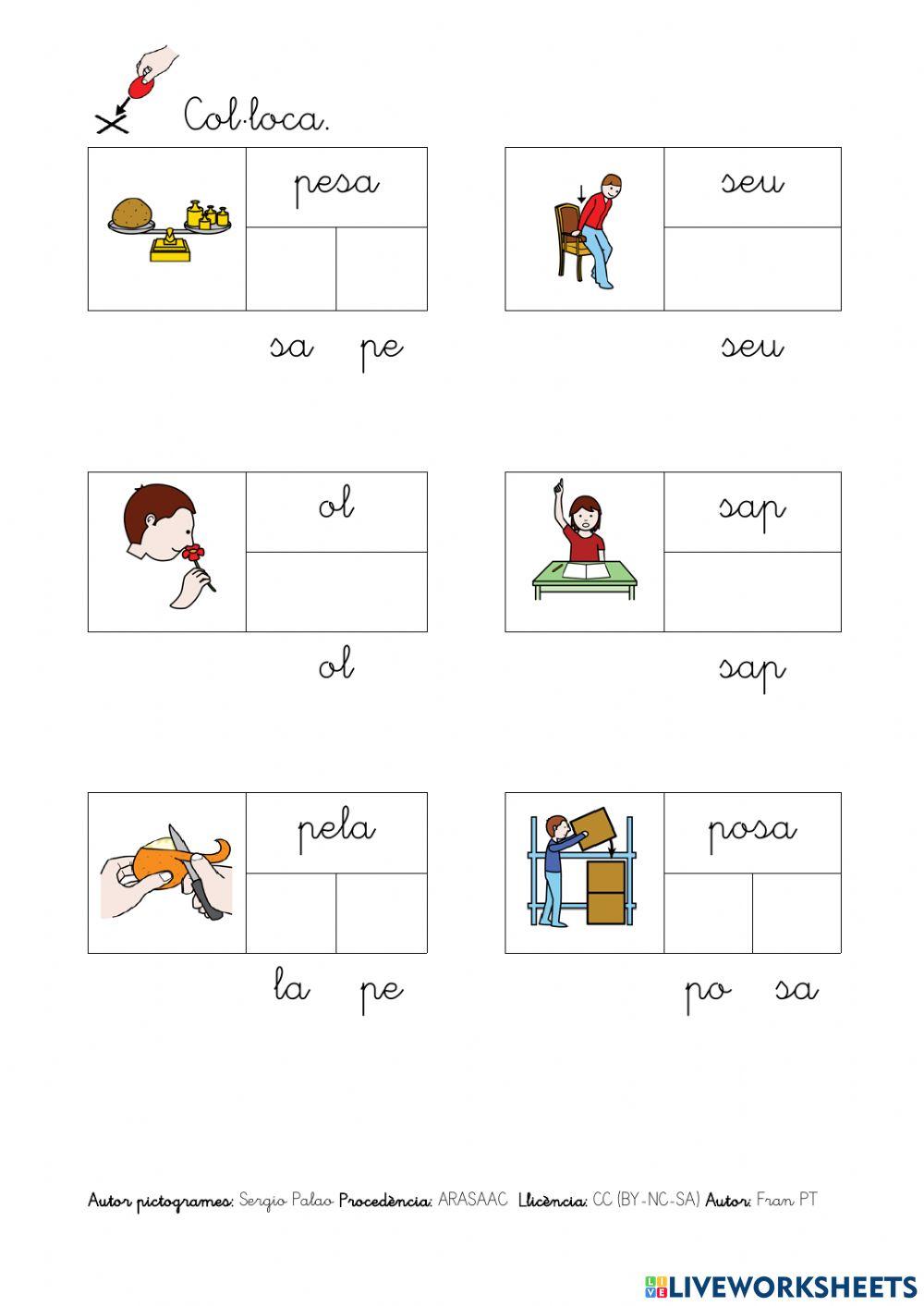 Escriure verbs amb p, l, s. Escriure verbs amb p, l, s.