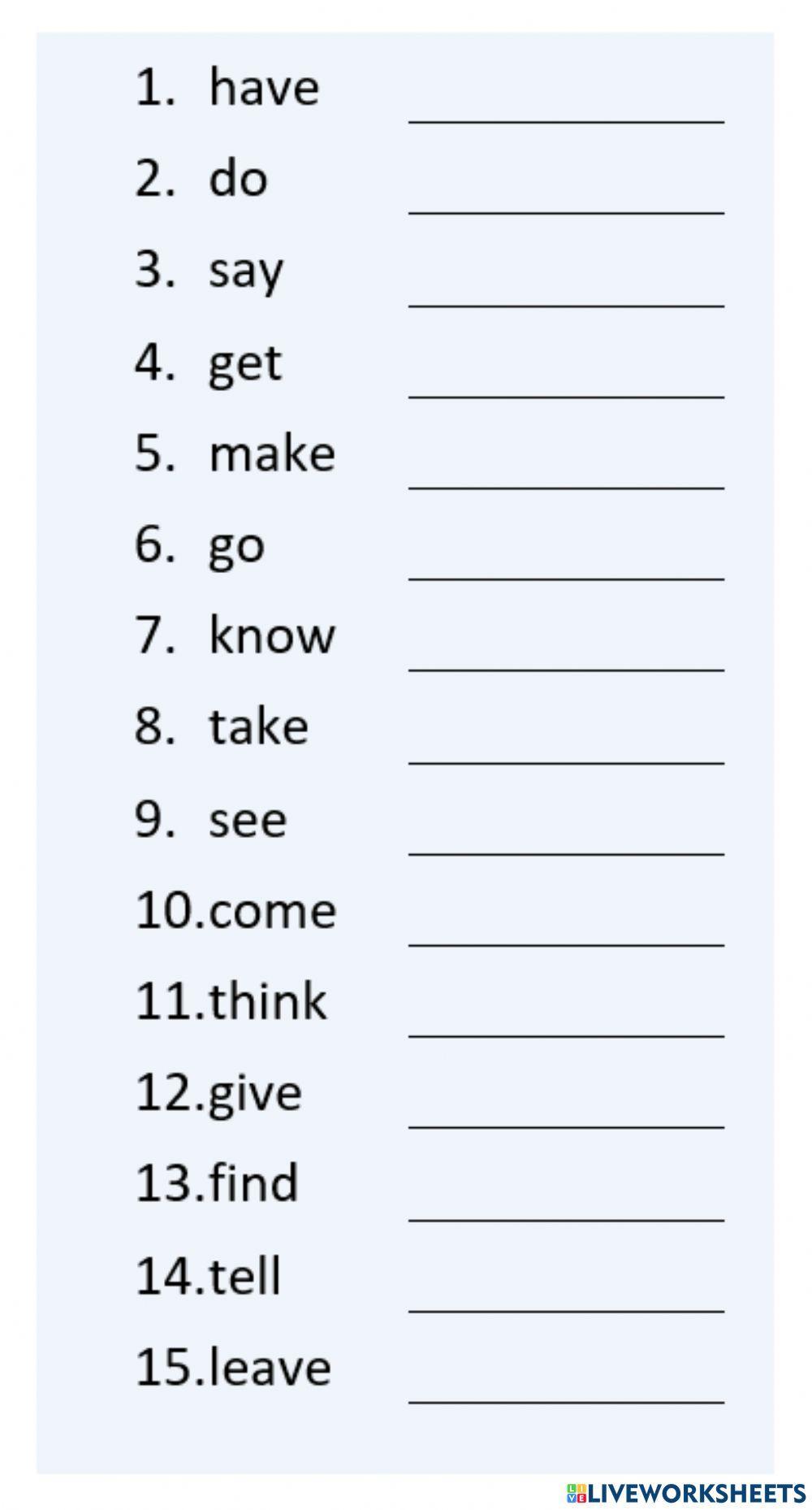 Irregular past tense