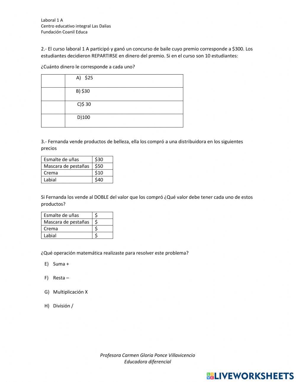 Resolución de problemas de planteo
