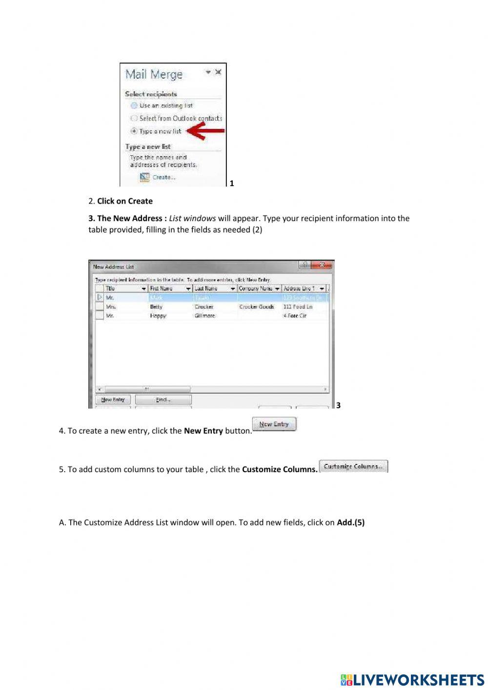 Lesson 6 Mail Merge Address Book and more Part 3