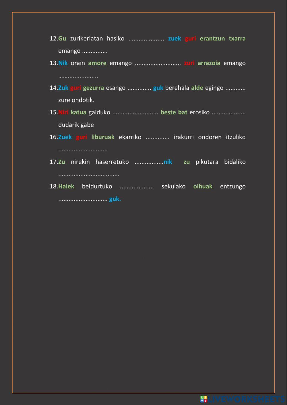 Baldintzazko aditzak