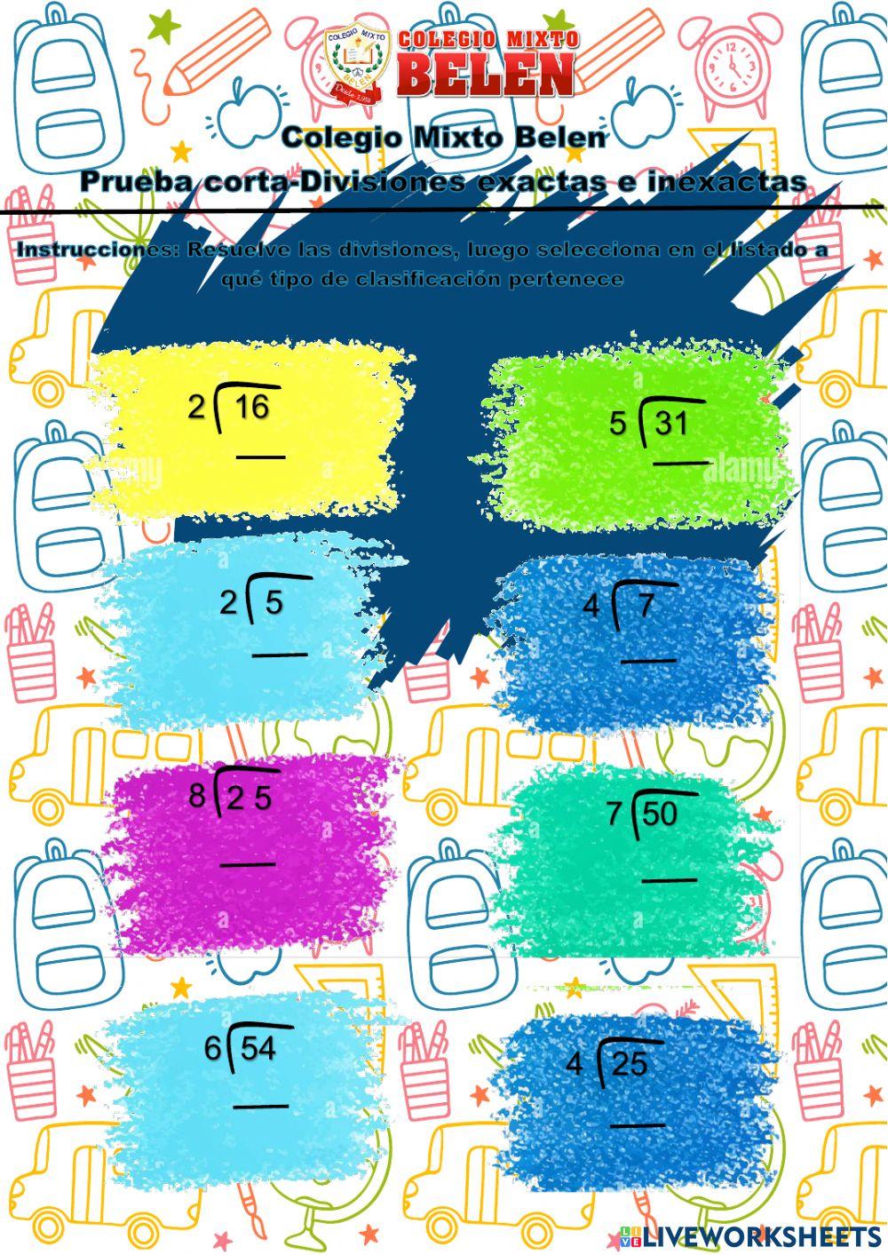 Prueba corta-Matemática