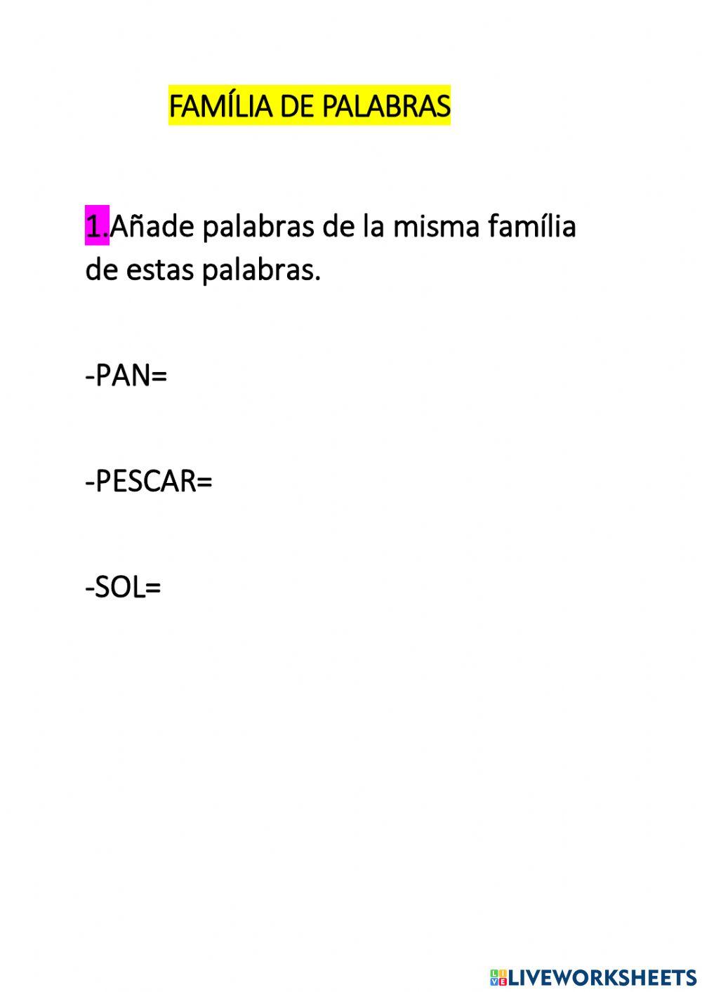 Família de palabras