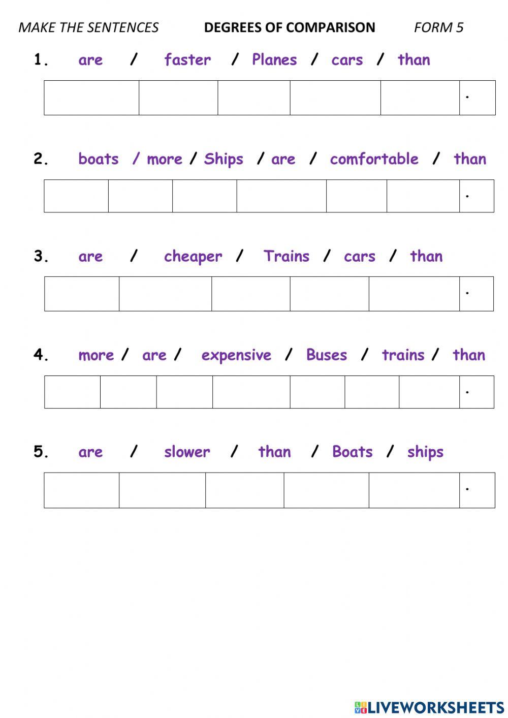 Degrees of comparison U9 L2