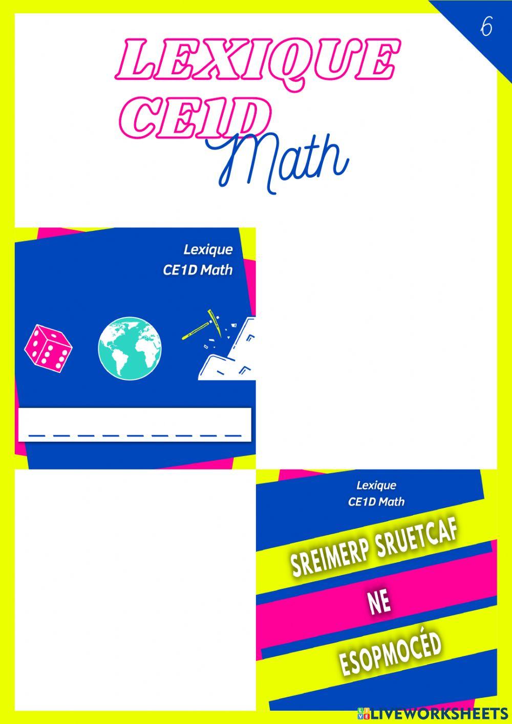 Lexique CE1D Math - Jeux - Partie 1