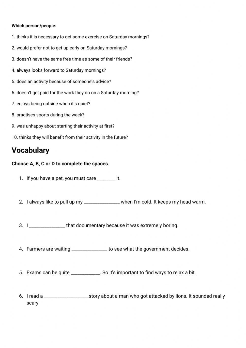 5TH YEAR - TEST 1 - GOLD EXPERIENCE B1+ (STARTER, 1, 2, 3)