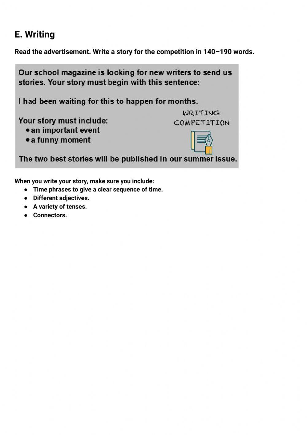 5TH YEAR - TEST 1 - GOLD EXPERIENCE B1+ (STARTER, 1, 2, 3)