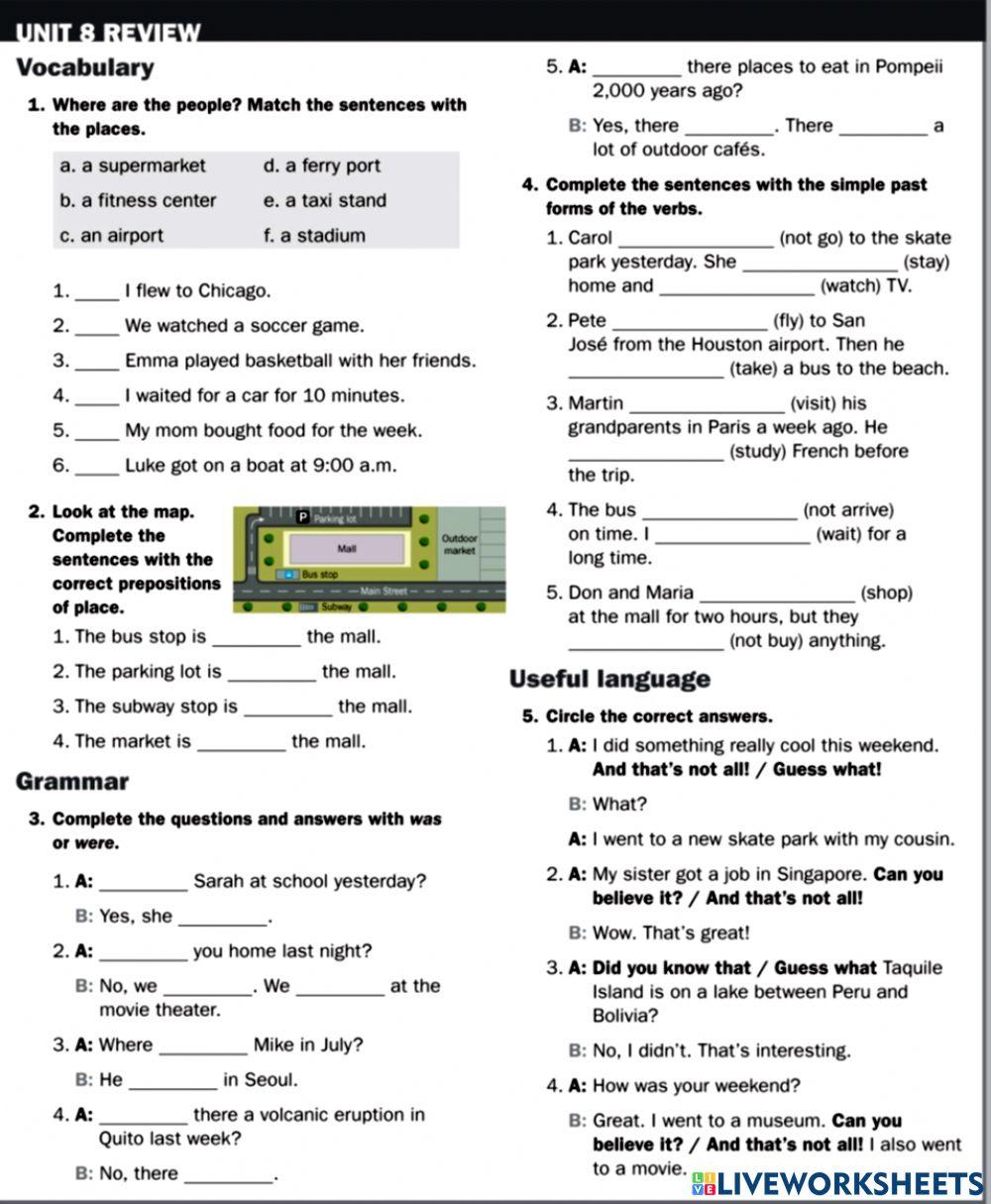 unit 8 revision teens 1