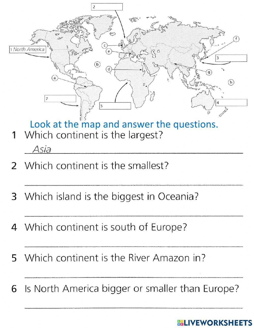 Continents in the world
