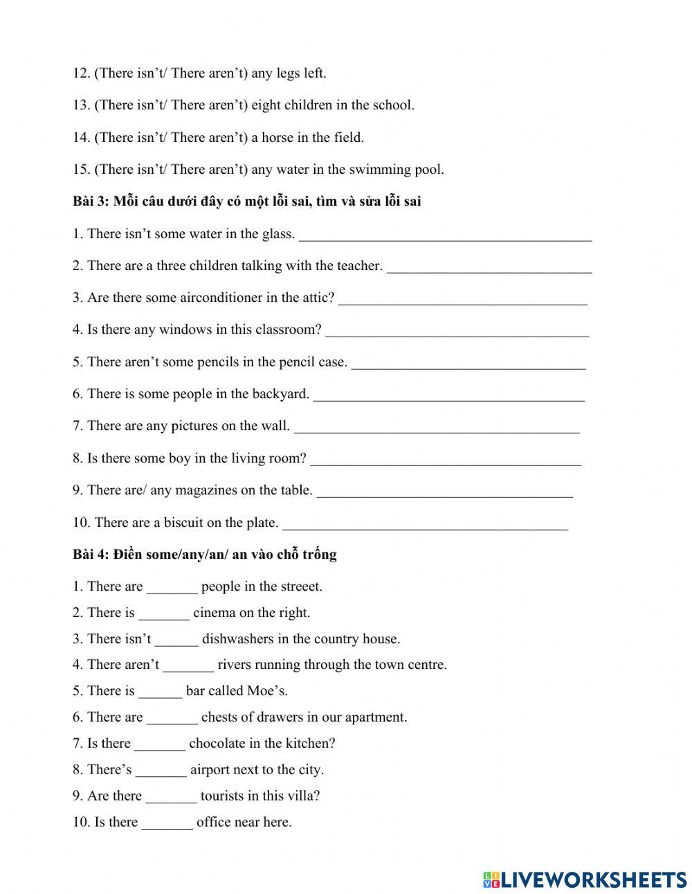 There is There are - Some-Any-A-An - Chuyen sau 6