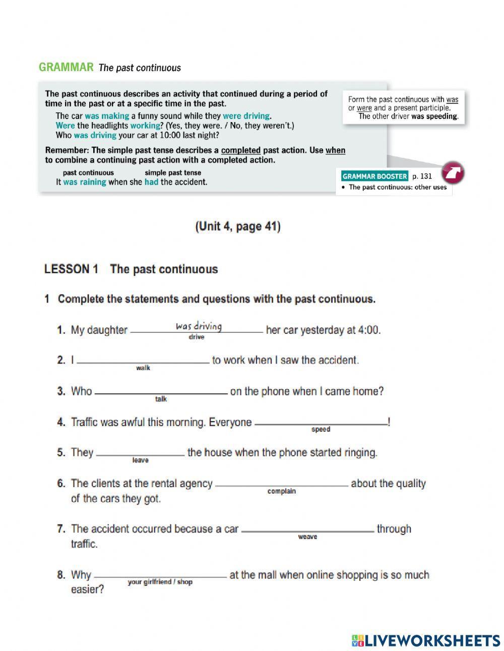 Future will past continous